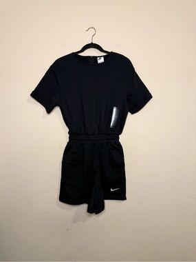 Nike Phoenix Short Sleeve Fleece Black Romper